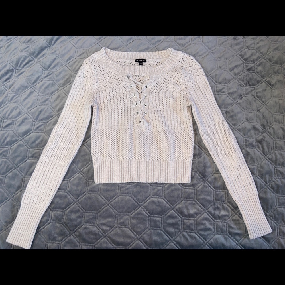 Express Sweater - lace front - like new